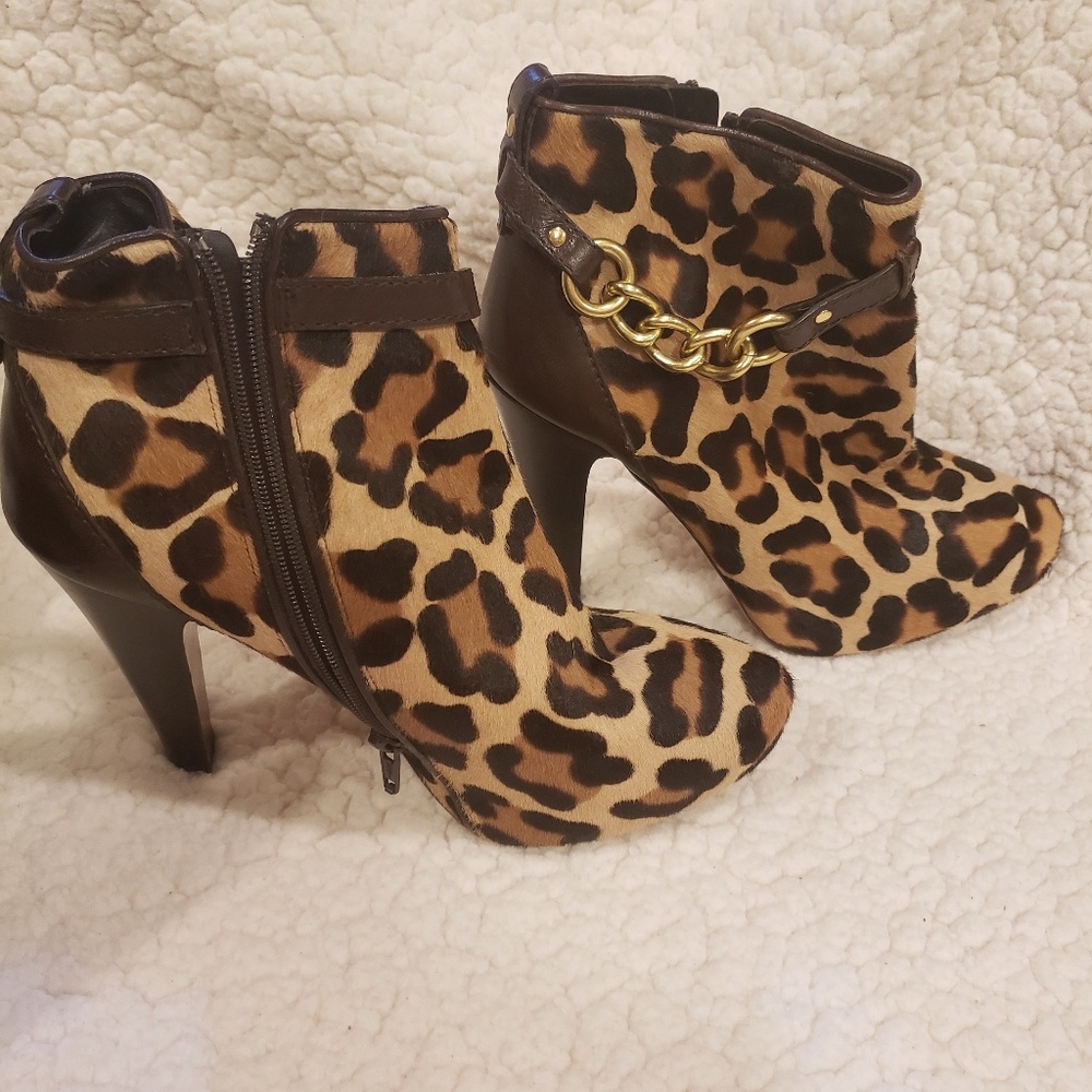 Coach booties leopard print